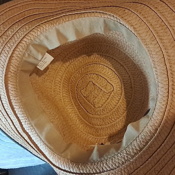 Stylish Boho Tan Floppy Straw Raffia Hat with Floral Accents Packable - Picture 4 of 8